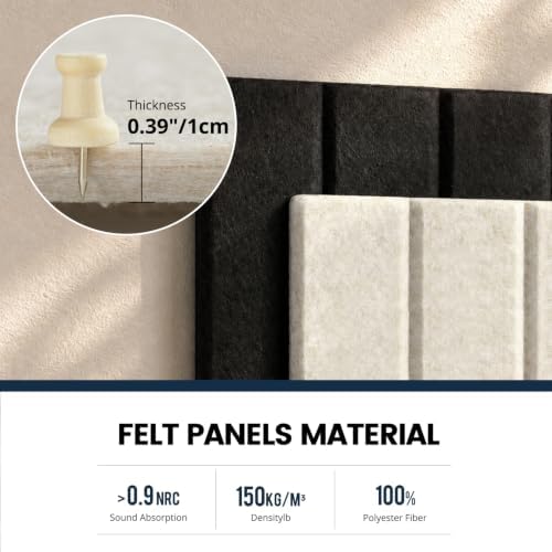 Felt Bulletin Board Cork Board Alternative 48" X 16" Black