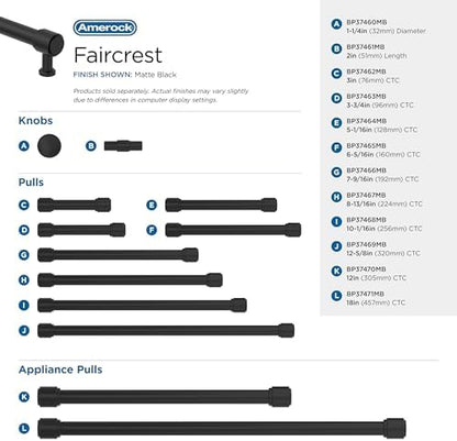 Amerock 5-1/16" Faircrest Matte Black Drawer Pull