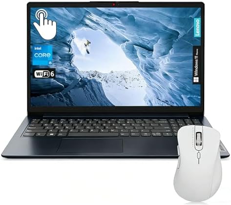 Lenovo IdeaPad 1 Touchscreen Laptop, 15.6" FHD(1920 * 1080), Intel Core i5-1335U, 16GB RAM, 512GB SSD, HDMI, SD Card Reader, Webcam, Wi-Fi 6, Win 11 Home, Abyss Blue, Bundle with ML101 Wireless Mouse
