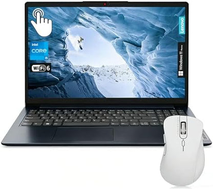 Lenovo IdeaPad 1 Touchscreen Laptop, 15.6" FHD(1920 * 1080), Intel Core i5-1335U, 24GB RAM, 1TB SSD, HDMI, SD Card Reader, Webcam, Wi-Fi 6, Win 11 Home, Abyss Blue, Bundle with ML101 Wireless Mouse