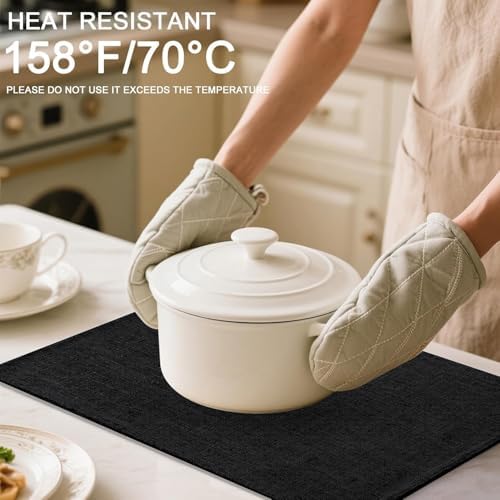Homaxy Cloths Placemats for Dining Table Set of 6, 13" x 19", Black