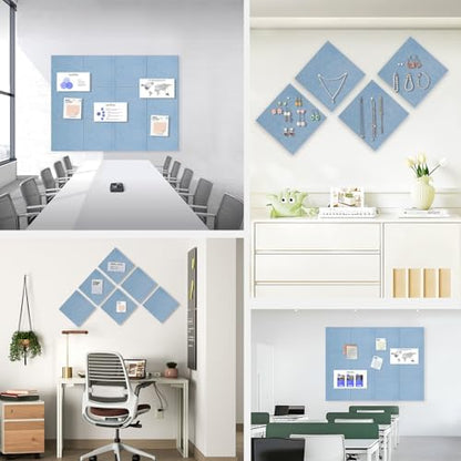 48" x 36" Large Felt Bulletin Board 1/2" Thick, Light Blue