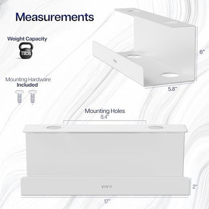 VIVO White 17 inch Extra Deep Cable Management Tray, DESK-AC16-1CW