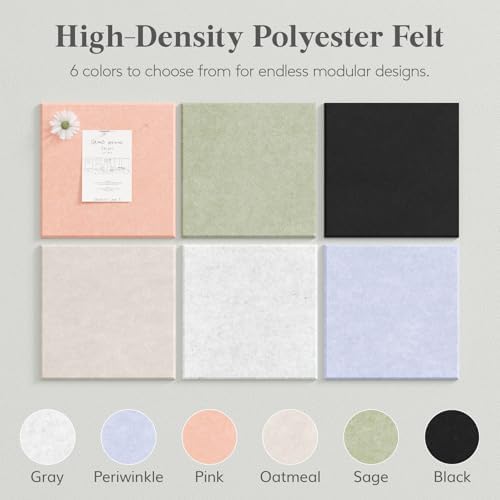 Lifewit 48"x 36" Felt Bulletin Board with Self-Adhesive, 12 Pack Cork Board Alternative for Walls, Large Pin Board Vision Board Message Board with 50 Pushpins for Office Decor, Room Decor, Grey