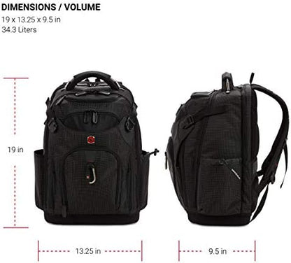 SwissGear Tool Bag Backpack, Fits Up to 17-Inch Laptop, Work Pack PRO, Black