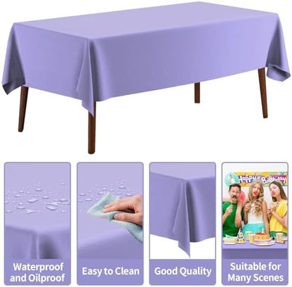 CXPSINC 54 Inch X 100 Feet Plastic Table Cover Roll Disposable Tablecloth with Slide Cutter for All Type/Shape Tables | Party, Banquet, Birthdays, Weddings(Purple, 100 Feet)
