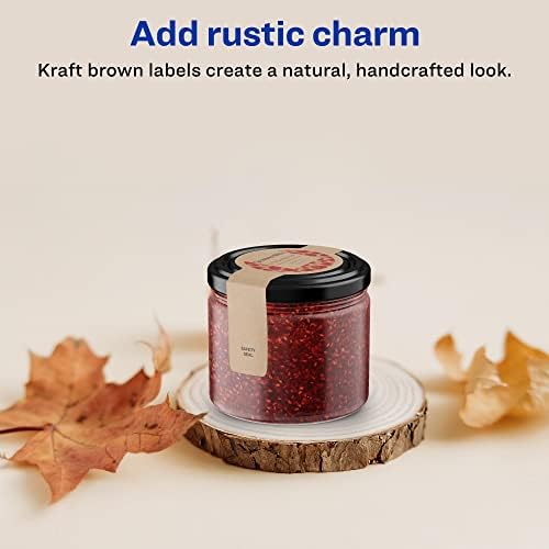 Avery® Kraft Brown Wraparound Band Labels, Sure Feed® Technology, 2-3/8" x 8", 75 Kraft Brown Labels, Laser/Inkjet Printable Labels