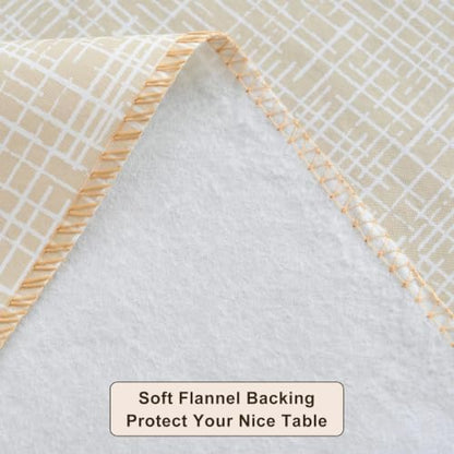 LIBERECOO Heavy Duty Vinyl Tablecloth with Flannel Backing Waterproof Oil-Proof Plastic Table Cloth Stain-Resistant Wipeable Rectangle or Square Table Cover for Indoor and Outdoor 54 x 54 Inch