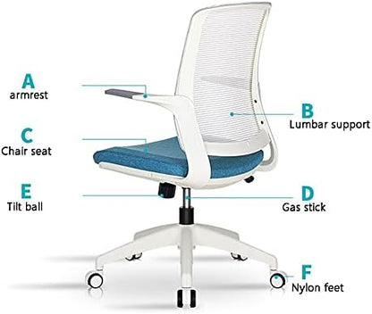 Comfy Chair Office Chair Desk Chair Ergonomic Computer Chair Swivel Chair Computer Chair for Study Room Bedroom Home Office Swivel Chairs (Colour: Blue) (Pink2)