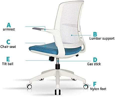 Comfy Chair Office Chair Desk Chair Ergonomic Computer Chair Swivel Chair Computer Chair for Study Room Bedroom Home Office Swivel Chairs (Color : Blue) (Blue2)