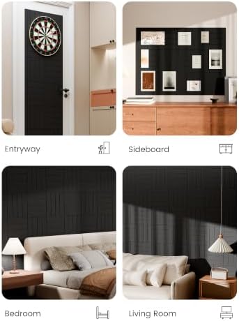 Bumusty 48" x 36" Large Cork Board Alternative, Black