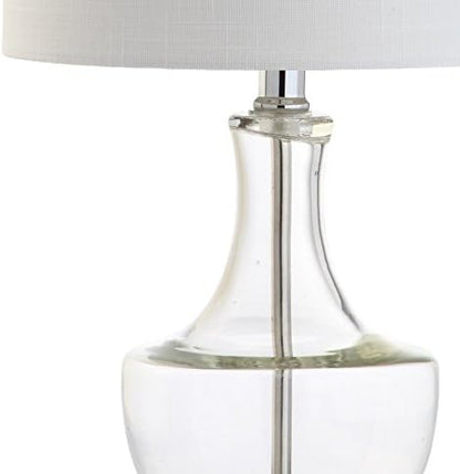 JONATHAN Y Colette 20" Glass Mini Bedside Table Lamp, Clear