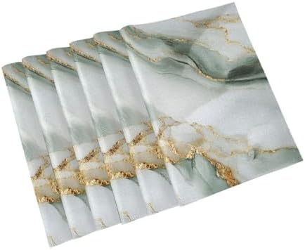 ALAZA White Marble 1 PC Placemats Rectangle Table Mat for Dining Table Restaurant Kitchen Home Decor, 12" x 18"