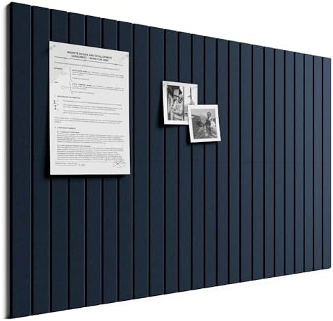Bumusty 36"x 24" Large Felt Bulletin Board Tiles,Carbon Blue