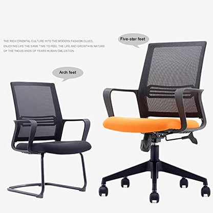 Home Office Chair with Mid-Back Rotating Waist Support Desk Task Computer Chair Ergonomic Comfortable Mesh Armchair (A)