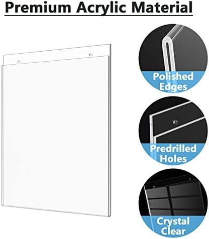 MaxGear Wall Mount Sign Holder, 8.5 x 11, Vertical, 6 Pack