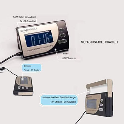 Amazon Basics Digital Shipping Postal Scale with Tare Function, Heavy Duty Weighing Platform 1 Ounce Readability, Portable, Black, 660 lb Capacity (Pack of 5)