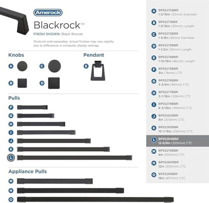 Amerock 12-5/8" Blackrock Black Bronze Drawer Pull
