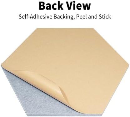Hexagon Felt Bulletin Cork Board Tiles Peel and Stick, 10 Pack