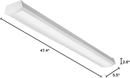 Lithonia Lighting 4 Foot LED Light Fixture, Low-Profile LED Wraparound Flush Mount Ceiling Light, 3500K Neutral White, 120V, 48-Inch (FMLWL 48 835)