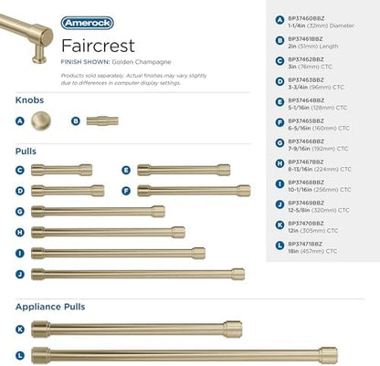 Amerock 6-5/16" Faircrest Golden Champagne Drawer Pull