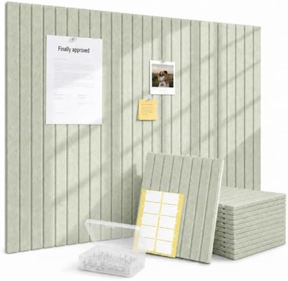 Large Felt Bulletin Board 12-Pack,48"x36" Cork Board,Sage Green