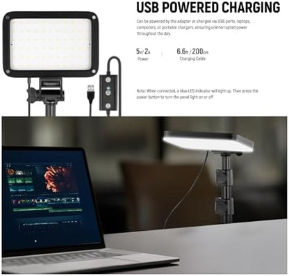 NEEWER Basics 2 Pack LED Video Light Panel Lighting Kit, Bi Color Dimmable Portable Studio Lights with Stands & Filters, 3200K-5600K 750lux CRI95 for Video Recording Live Streaming Photography, BP66