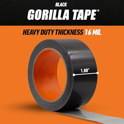 GORILLA Duct Tape, Heavy Duty and Weather Resistant, Black, 1.88" x 35 yd