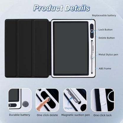 LCD Writing Tablet for Adults 10inch Electronic Reusable Board with Cover