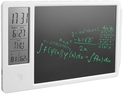 LCD Doodle Board 10 Inch Erasable Writing Pad with Digital Clock for Kids and Adults (White)