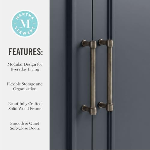 Martha Stewart Lily Pond 3-Piece Modular Cabinet Set, Slate Blue