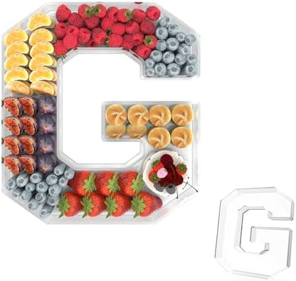 13.8" Acrylic Letter Charcuterie Tray,Fillable Alphabet Box (Letter G)