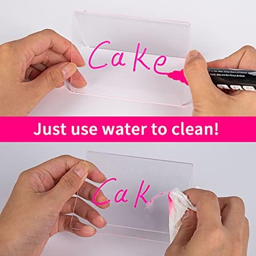 AITEE 10 Pack Acrylic Mini Chalkboard Signs Clear Tabletop Signs V-Shaped
