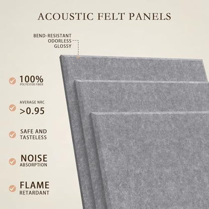 JBER Cork Board Alternative, 12 Pack 48" x 36" Felt Board, Light Gray