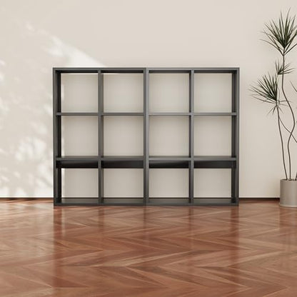 6 Cube Organizers and Storage, Open Shelf Storage, Includes 4 Corner Bumpers, Space-Saving Vertical Storage for Living Room, Home Office, 41.7" H x 27.6" W x 11.8" D, Black