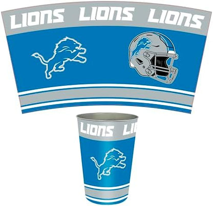 FANMATS 34655 NFL - Detroit Lions Wastebasket | Blue | 15"x10.5"x10.5" | Primary Logo, Helmet, & Wordmark