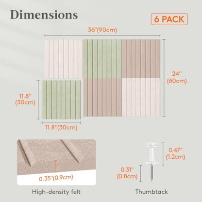 Lifewit Large Felt Bulletin Board with Self-Adhesive 36" x 24"- 6 Pack