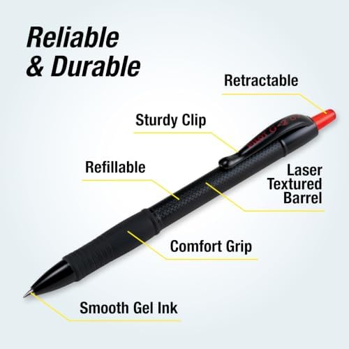 PILOT G2 Edge Red, Premium Gel Roller Pens, 8ct Box, Fine Point 0.7 mm
