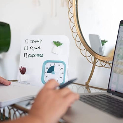 TIME TIMER MOD with Dry Erase Board — 60-Minute Visual Countdown Timer with Magnetic Whiteboard — for Notes, Chores, Classroom and Office Reminders, Visual Schedules, for Kids and Adults (Blue)