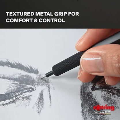 Rotring 500 Mechanical Pencil, Green Hexagonal Plastic Barrel and Non-Slip Textured Metal Grip, 0.5mm, HB Lead, 1 Count