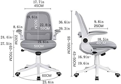 Chair Computer Chair Home Desk Chair Student Learning to Write Backrest Swivel Chair Office Lift Chair Ergonomics Chairs (Color : Gray) (Black)
