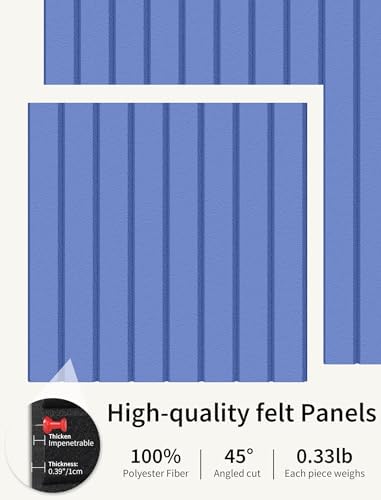48" x 24" Cork Board Alternative, 8 Pack Felt Bulletin Board Tiles with 30 Adhesive Tabs Wall Push Pin Board for Office Classroom Bedroom Decor