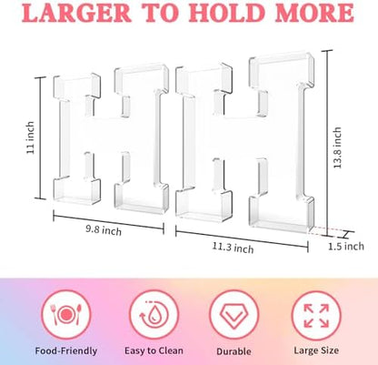 13.8" Acrylic Letter Charcuterie Tray,Fillable Alphabet Box (Letter H)