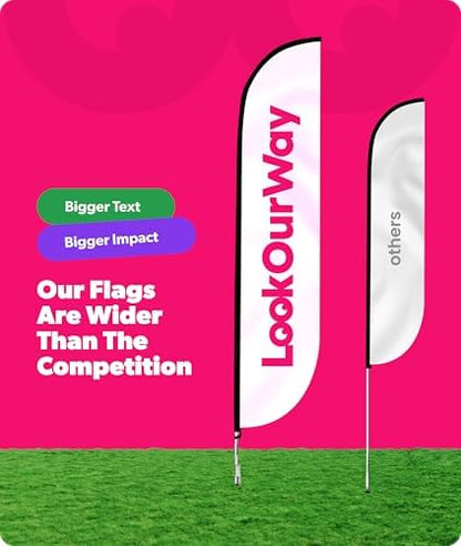LookOurWay Financial Service Insurance Green Feather Flag, 12 Ft