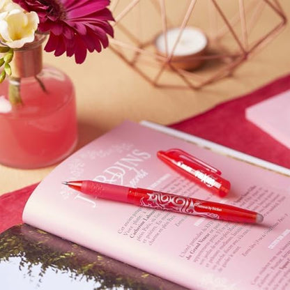 PILOT Frixion Heat/Friction Erasable Rollerball Pen FR7 - Medium Line 0.7mm Tip Nib - In Envelope Gift Packaging - Pack of 3 (Red)