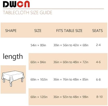 DWCN Autumn Checkered Tablecloth, 60 x 120 Inch, Plaid, Orange