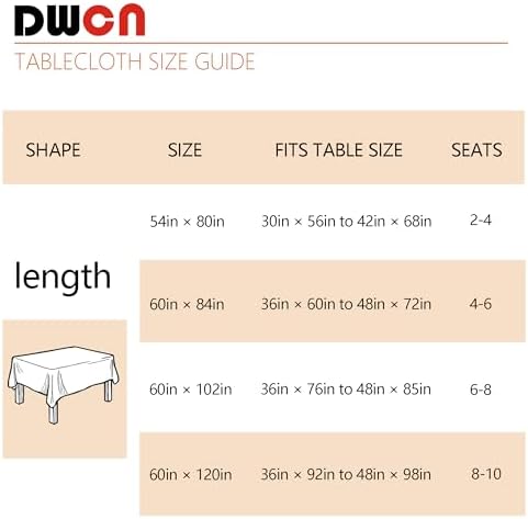 DWCN Autumn Checkered Tablecloth, 54 x 80 Inch, Plaid, Orange