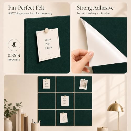 Felt Bulletin Board Tiles, Large Cork Board Alternative,24 x 36 in