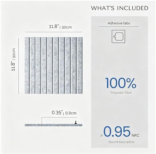Large Felt Bulletin Board 48"x 36"-12 Felt Tiles Cork Board Wall Panels Home Office Wall Fabric Pin Board for Classroom/Kids Art Display/Photo Picture Wall/Acoustic,Self-Adhesive,Light Grey