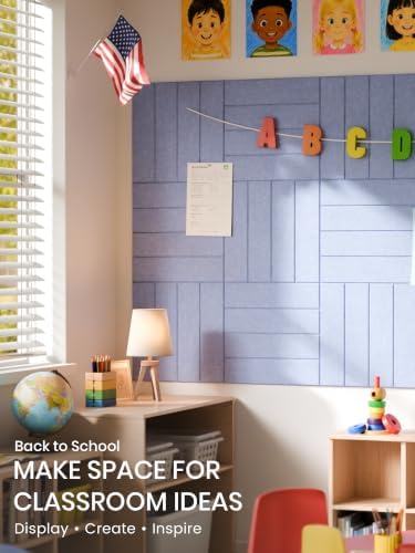 Bumusty 48" x 36" Large Cork Board Alternative, Soft Periwinkle